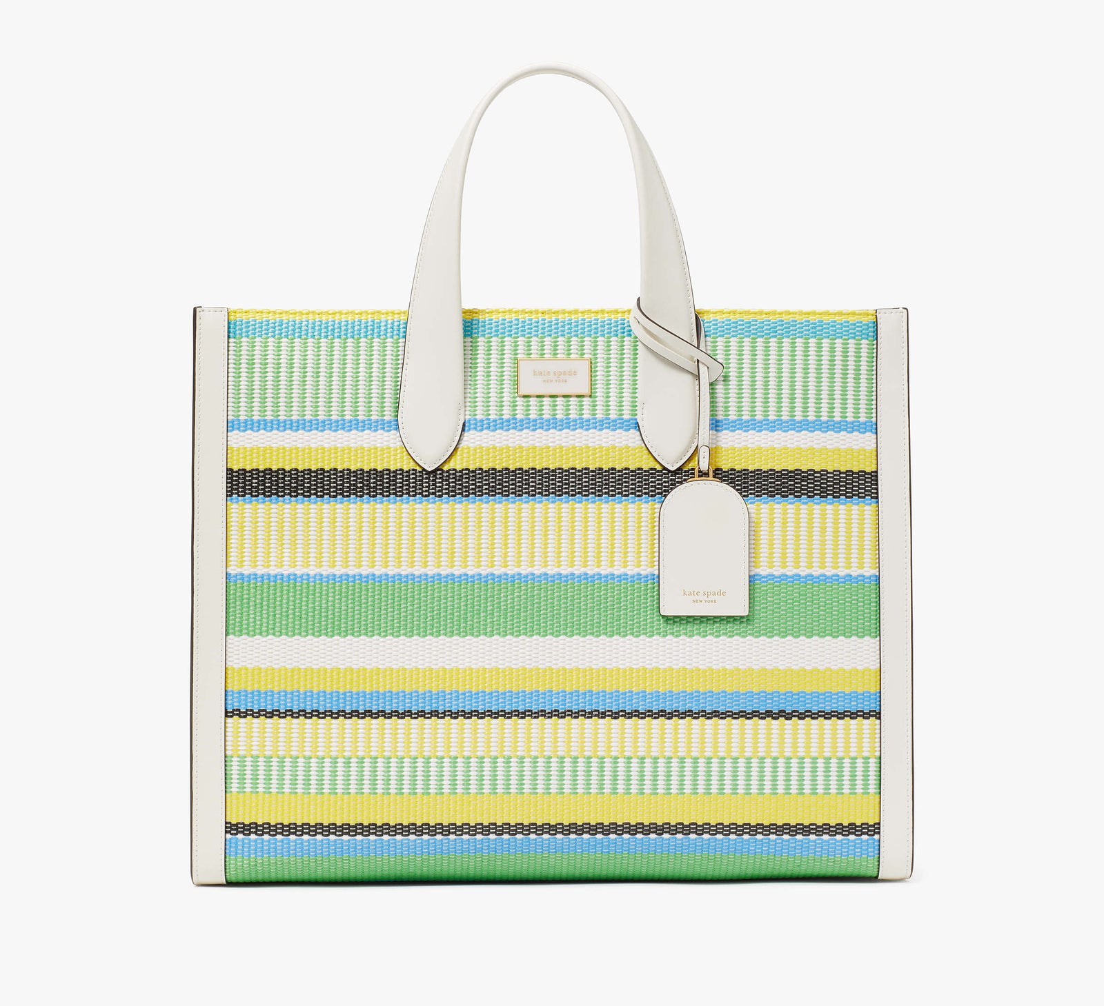 Kate Spade New York Manhattan Striped Woven Straw Large Tote