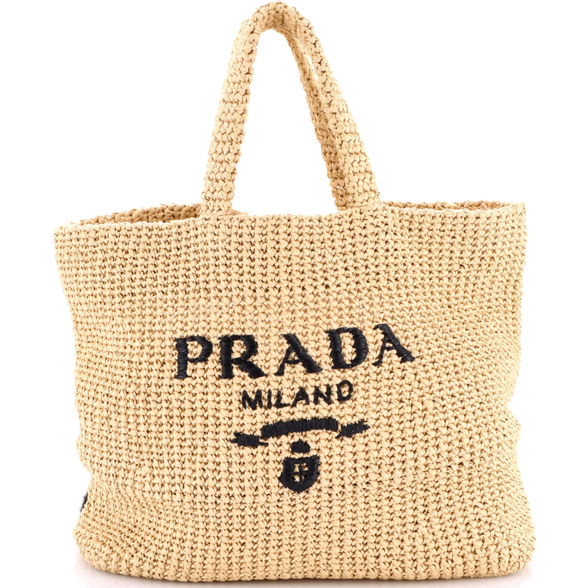 Prada PRADA Logo Tote Raffia Large
