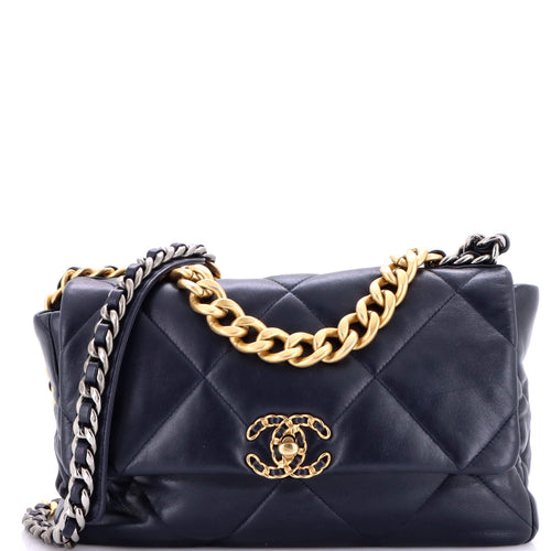 CHANEL 19 Flap Bag Quilted Leather Large