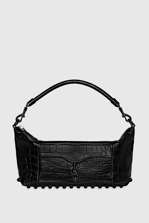 M.A.B. Nano Shoulder With Dome Studs Bag In Black