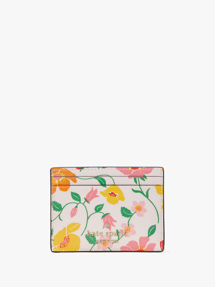 Kate Spade Au Madison Strawberry Garden Printed Boxed Small Slim Card Holder