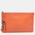 Orange Leather Bamboo Tassel Zip Pouch