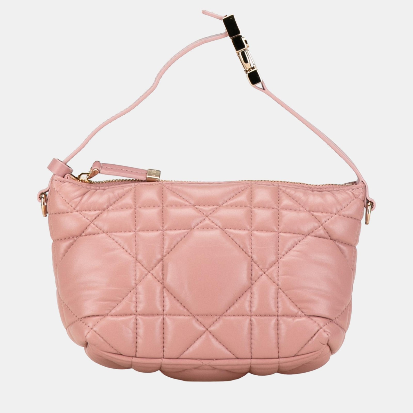 Dior Pochette DiorTravel Nomad en cuir de veau macrocannage rose de petite taille