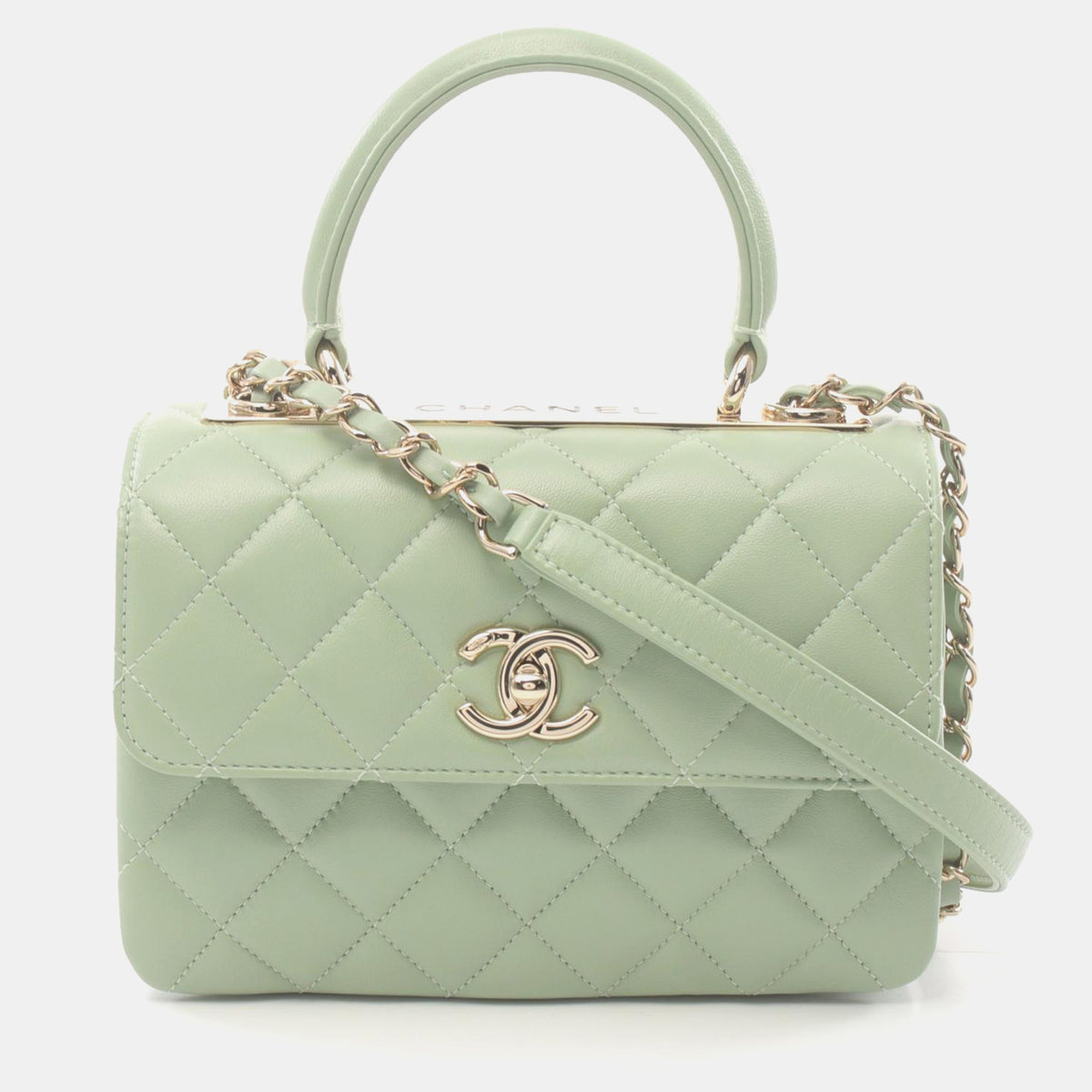Chanel Green Leather Trendy CC Small Shoulder Bag