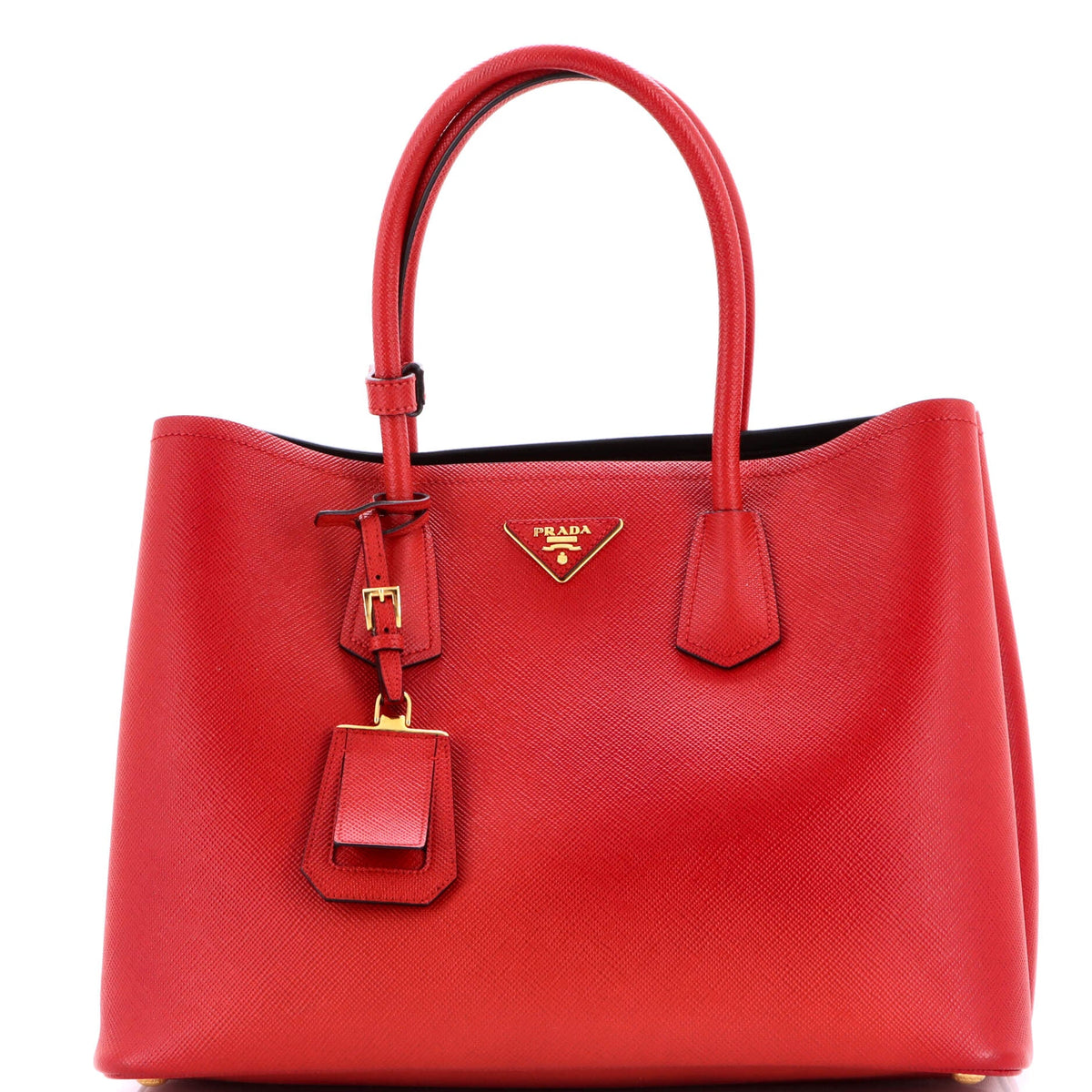 Prada PRADA Cuir Double Tote Saffiano Leather Medium