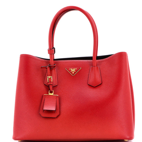 PRADA Cuir Double Tote Saffiano Leather Medium