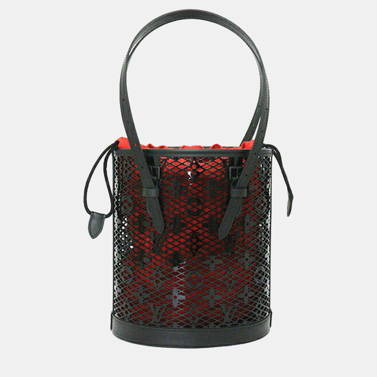 Louis Vuitton Red/Black Monogram Lace Leather PM Bucket Bag
