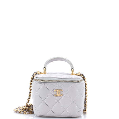 CHANEL Classic Top Handle Vanity Case with Chain Quilted Lambskin Mini