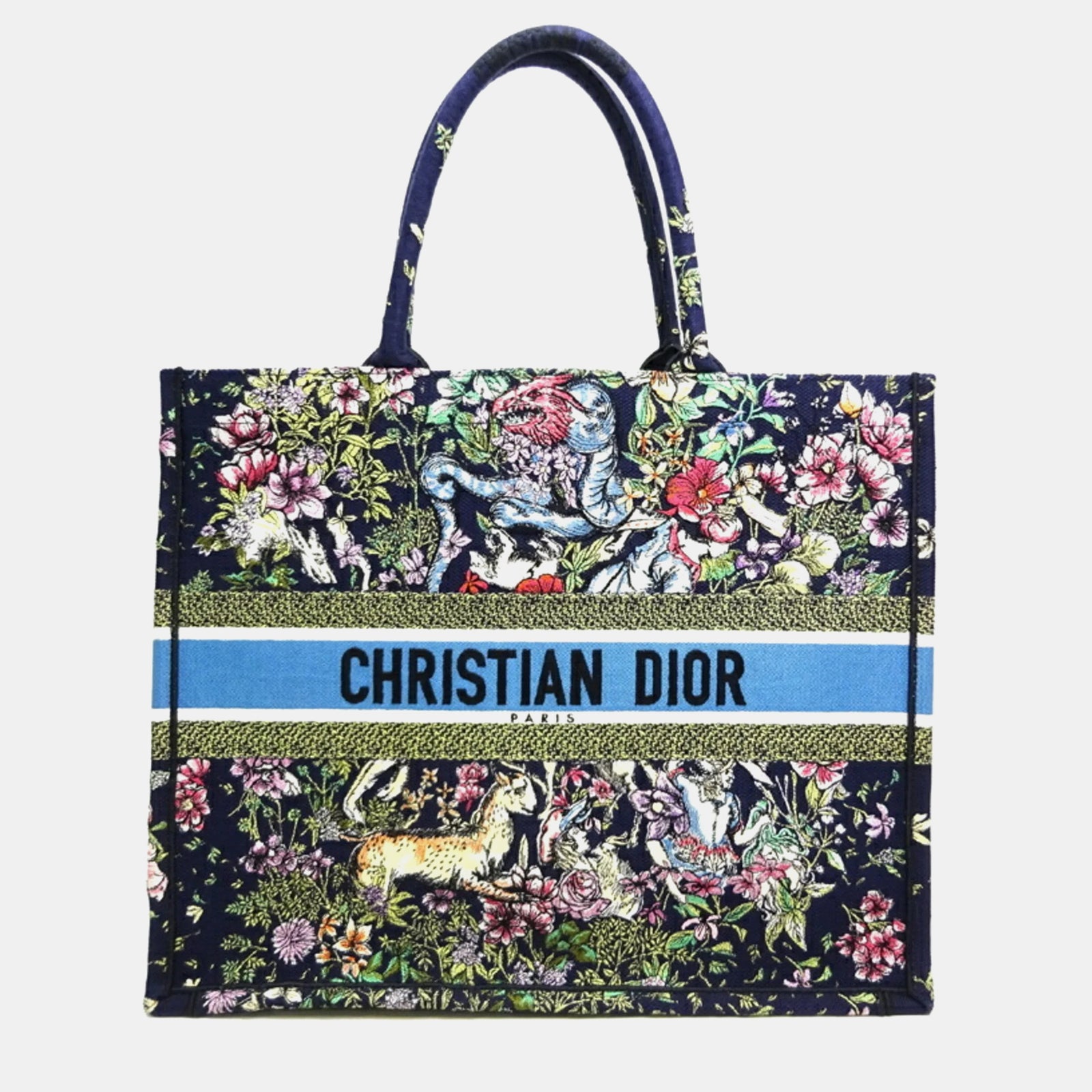 Dior Große Einkaufstasche aus mehrfarbigem Canvas