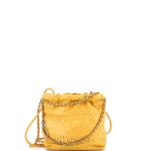 CHANEL 22 Chain Hobo Quilted Calfskin Mini