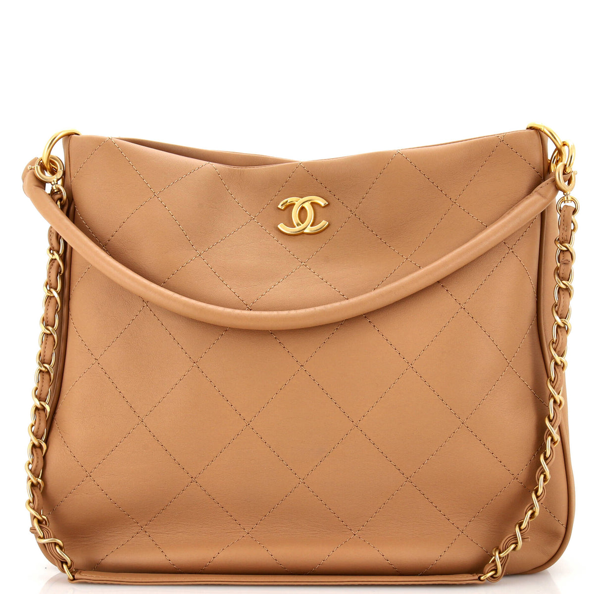 Chanel CHANEL CC Convertible Chain Hobo Quilted Calfskin Maxi