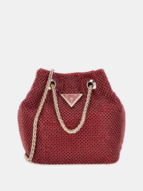 Guess Zalina Rhinestone Mini Bucket Bag