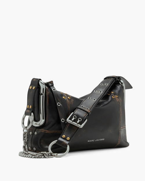 Marc Jacobs Scene Medium Shoulder Bag In Studded Distressed Leather in Black Multi