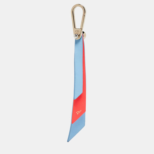 Blue/Orange Leather Key Chain