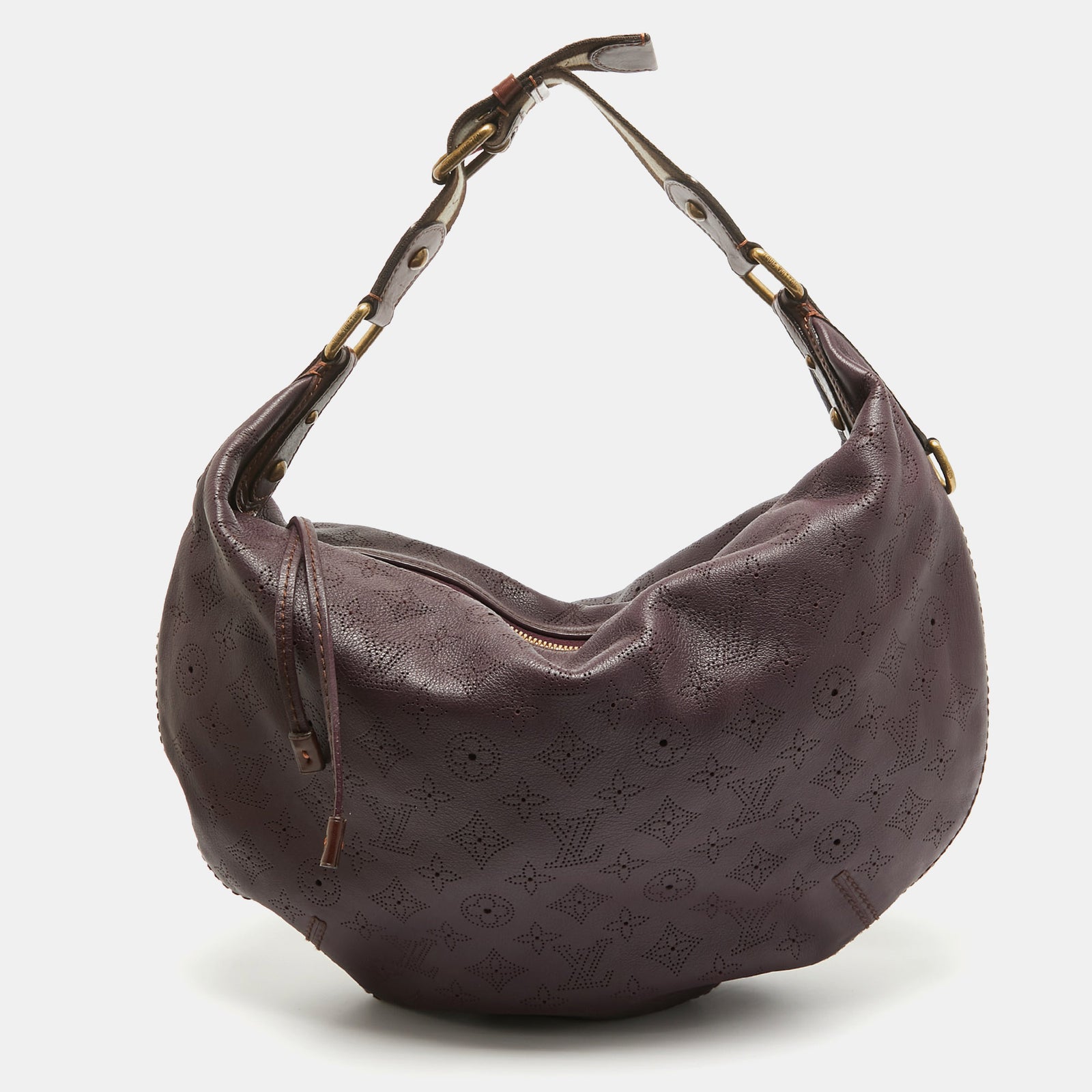 Louis Vuitton Sac Onatah GM en cuir Mahina monogramme aubergine