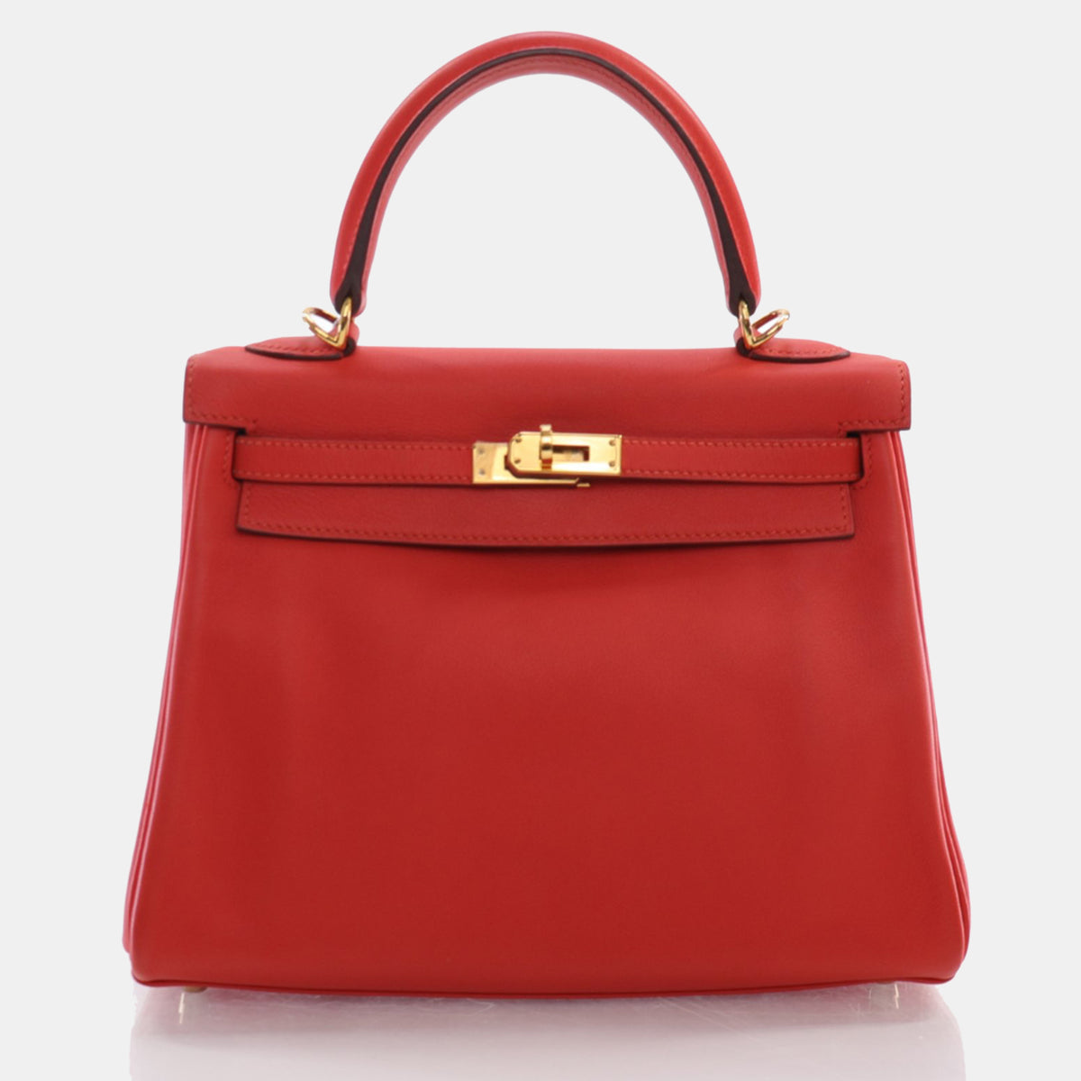 Hermès Rouge Pivoine Swift Kelly 25 Handbag