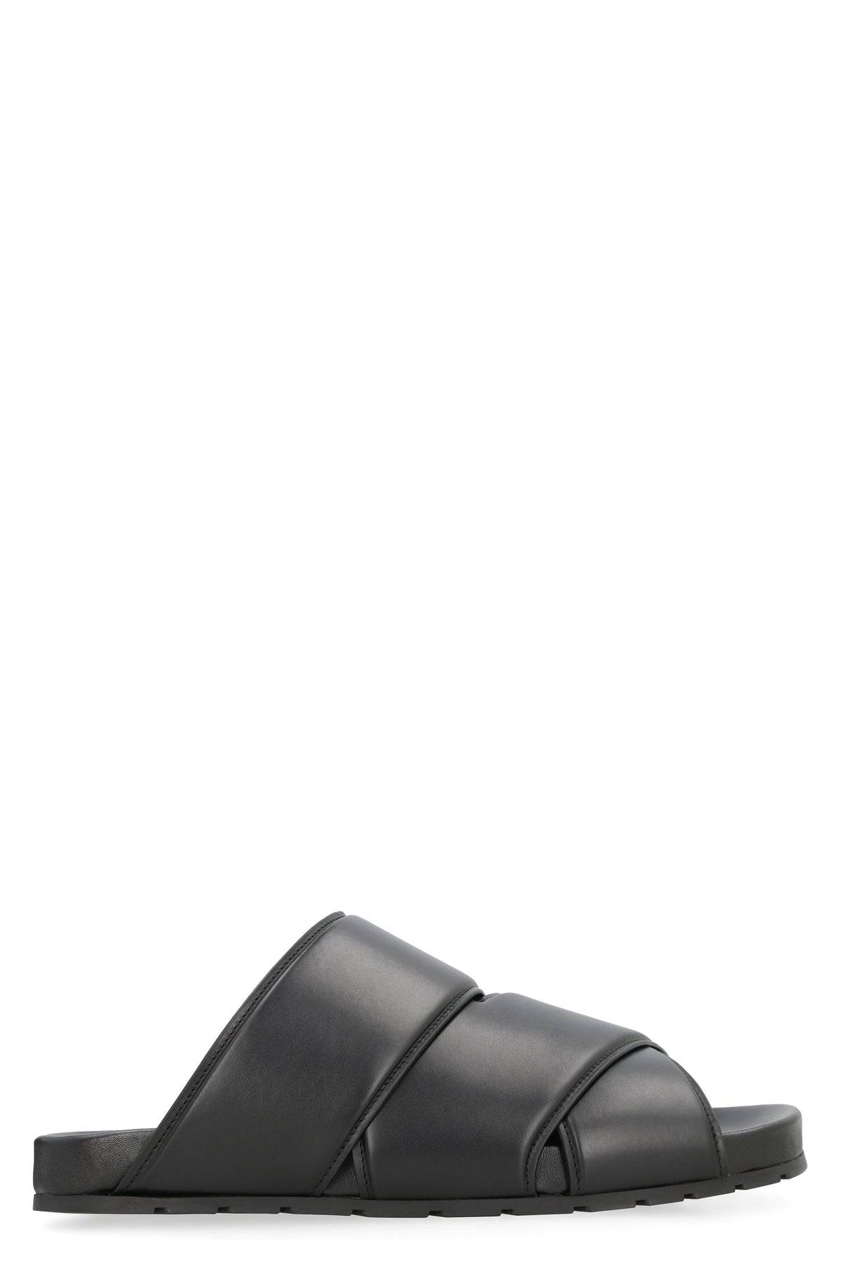 Bottega Veneta Men's Bridge Leather Mules in Black | Size 42 | 754187VBSL0 Color 1000