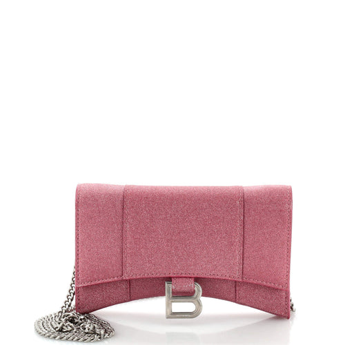 Hourglass Chain Wallet Glitter Leather