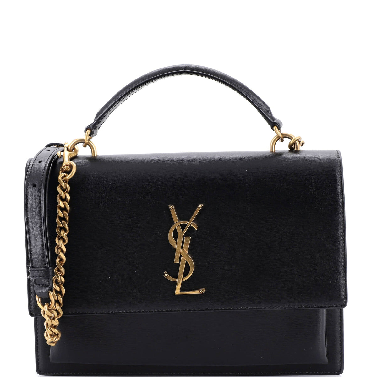 Saint Laurent Sunset Top Handle Shoulder Bag Leather Medium