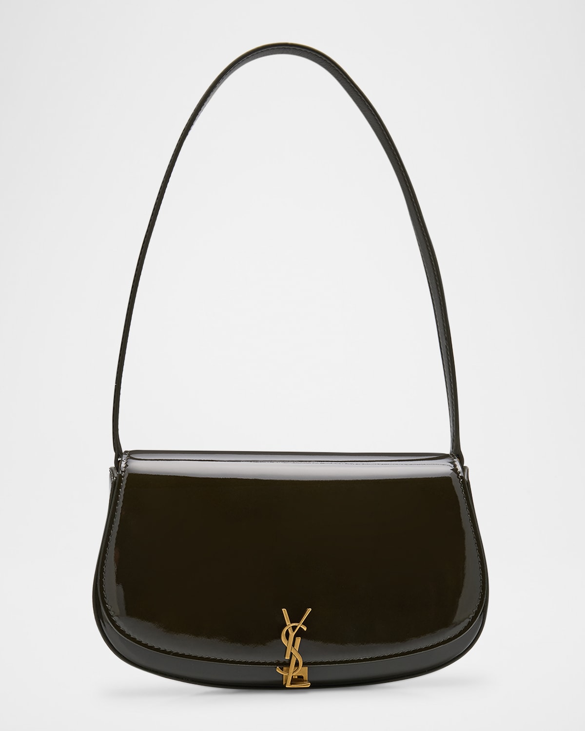 Saint Laurent Mini YSL Flap Shoulder Bag in Patent Leather