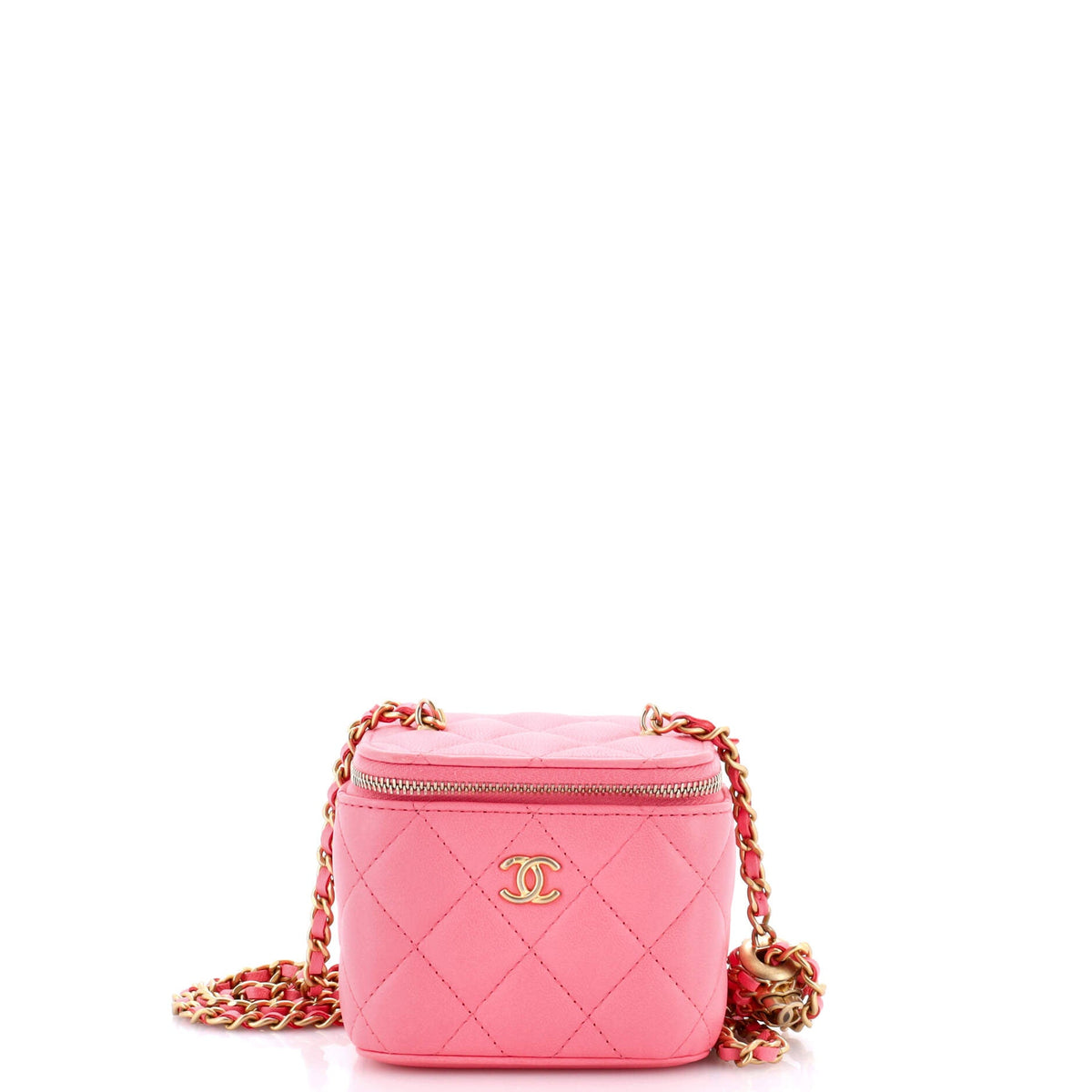 Chanel CHANEL Pearl Crush Vanity Case with Chain Quilted Lambskin Mini
