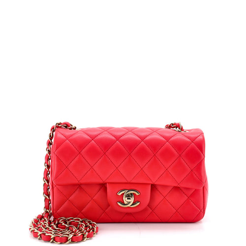 CHANEL Classic Single Flap Bag Quilted Lambskin Mini