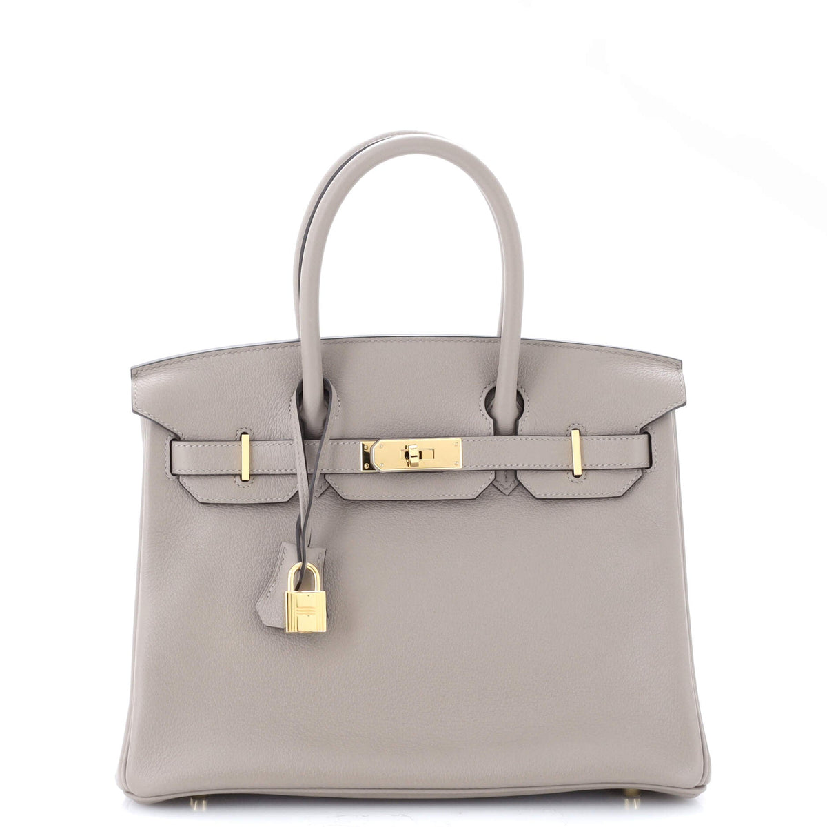 Hermès Birkin Handbag Grey Novillo with Gold Hardware 30