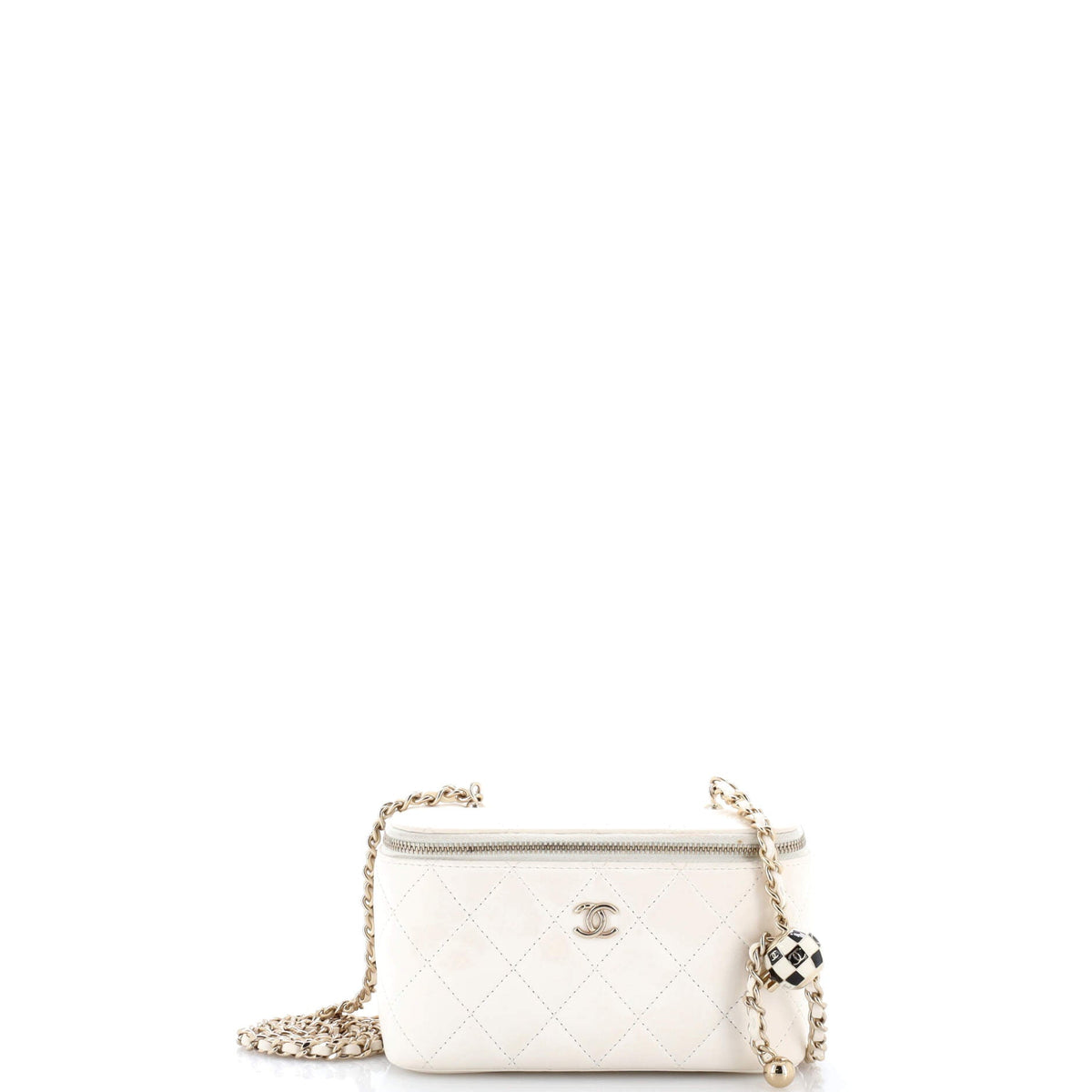 Chanel CHANEL Pearl Crush Vanity Case with Chain Quilted Lambskin Small