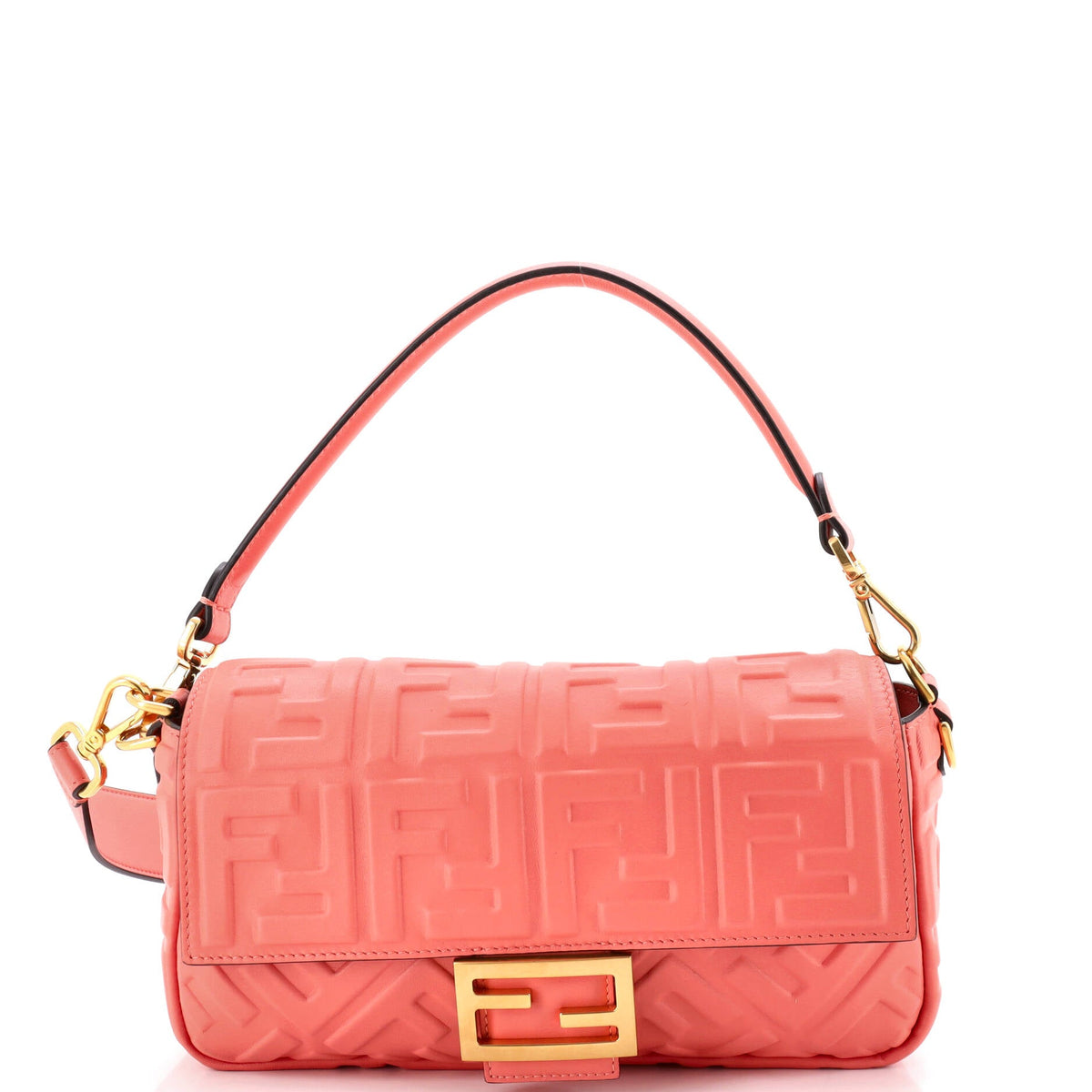 Fendi FENDI Baguette NM Bag Zucca Embossed Leather Medium