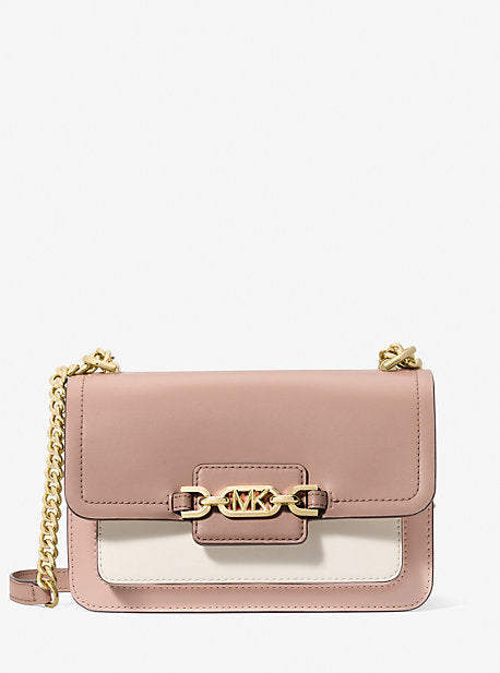 Michael Kors MK Heather Large Color-Block Leather Shoulder Bag - Pink - Michael Kors