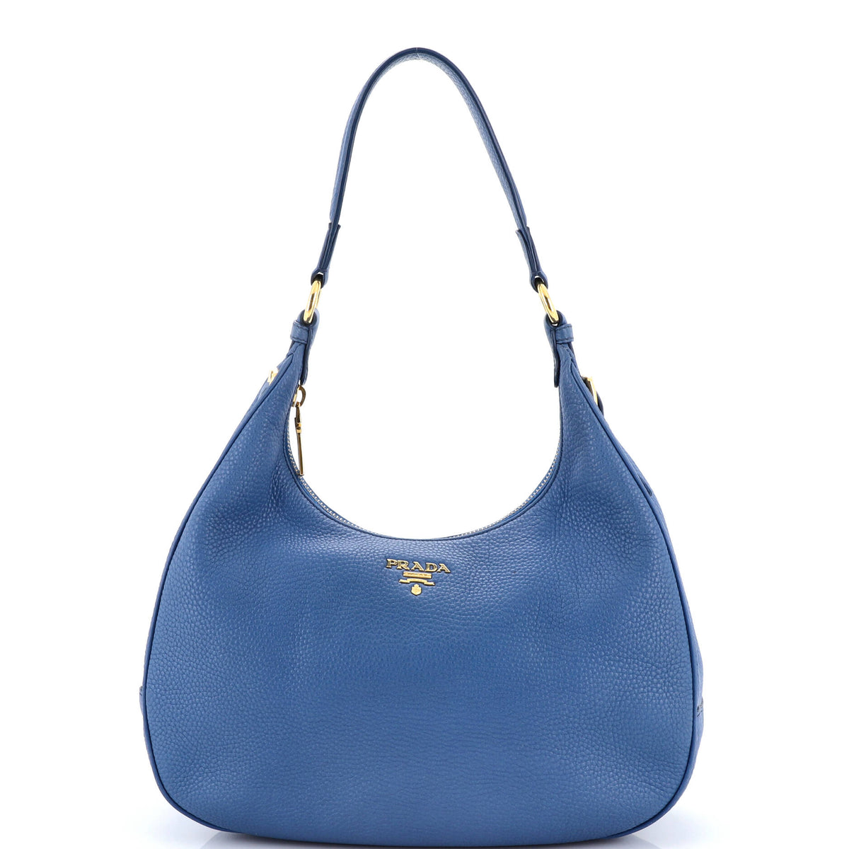 Prada PRADA Zip Top Hobo Vitello Daino Large