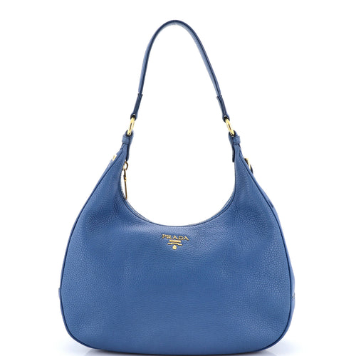 PRADA Zip Top Hobo Vitello Daino Large