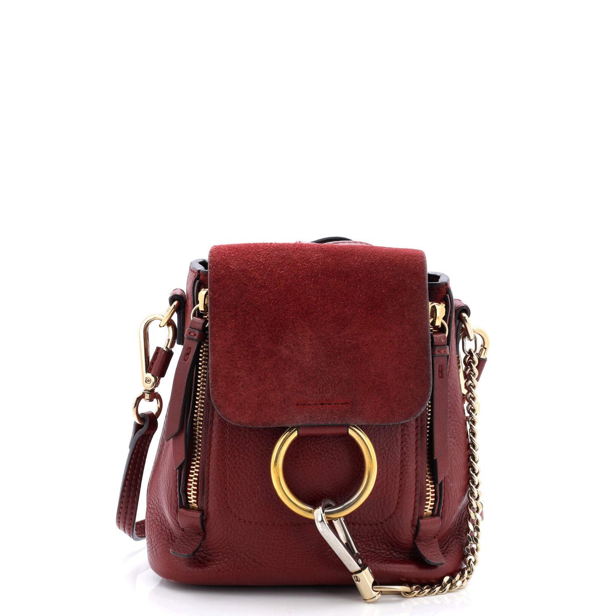 Chloe CHLOE Faye Backpack Leather and Suede Mini