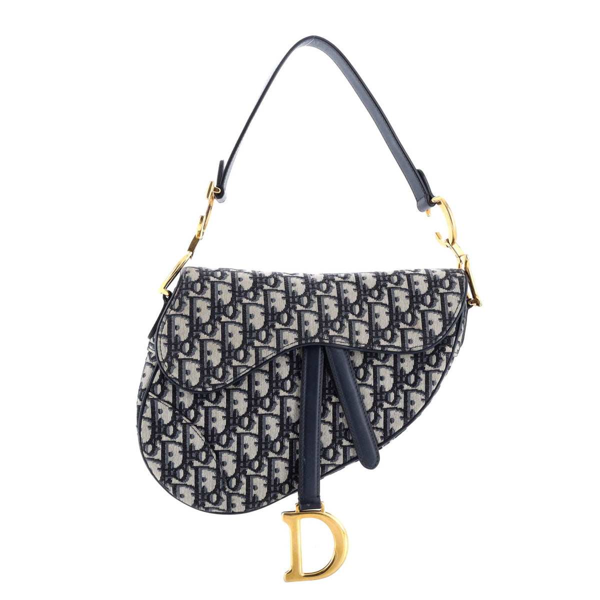 Christian Dior Saddle Handbag Oblique Canvas Medium