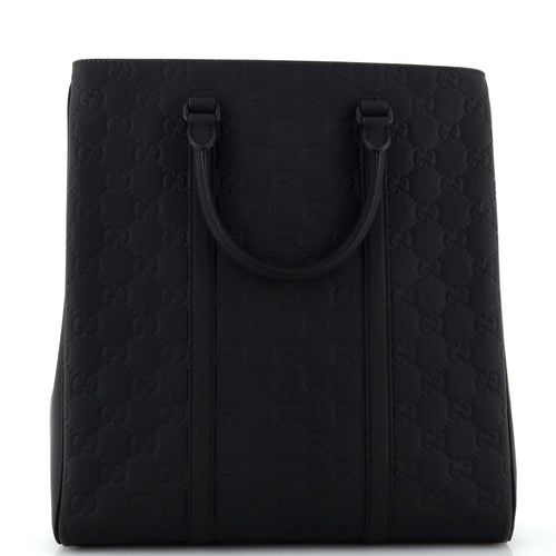 GUCCI Convertible Tote GG Rubber Effect Leather Tall