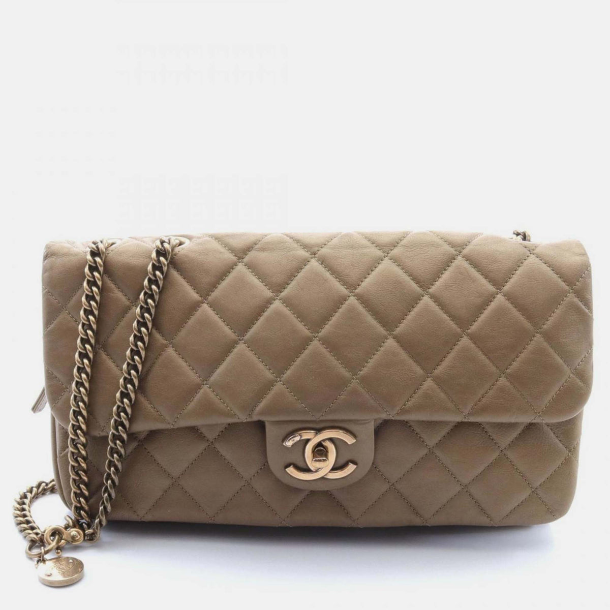 Chanel Brown Leather Matelasse Shoulder Bag
