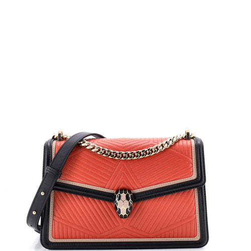 BVLGARI Serpenti Forever Shoulder Bag Quilted Leather Small