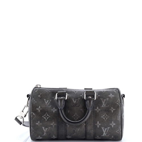 Keepall Bandouliere Bag Brushed Monogram Leather 25