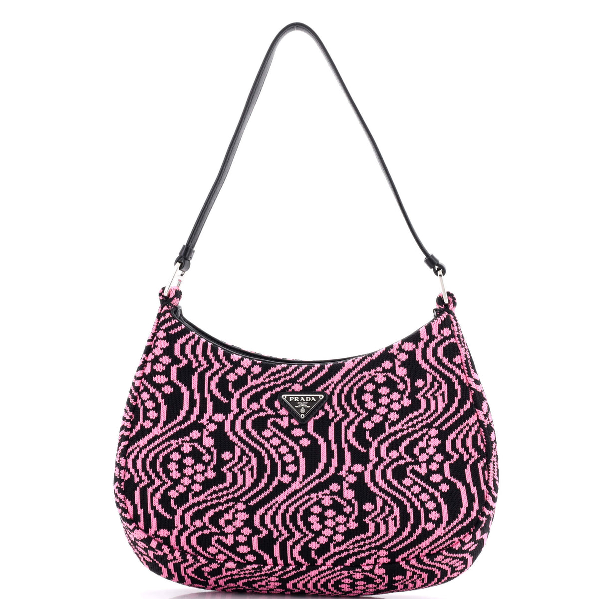 Prada PRADA Cleo Shoulder Bag Jacquard Knit Medium
