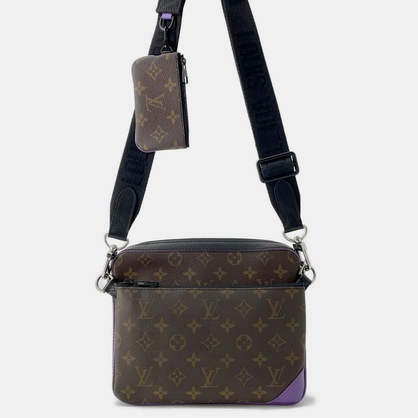 Louis Vuitton Noir – Trio-Umhängetasche aus Makassar-Canvas mit Monogramm