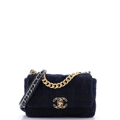CHANEL 19 Flap Bag Quilted Tweed Medium