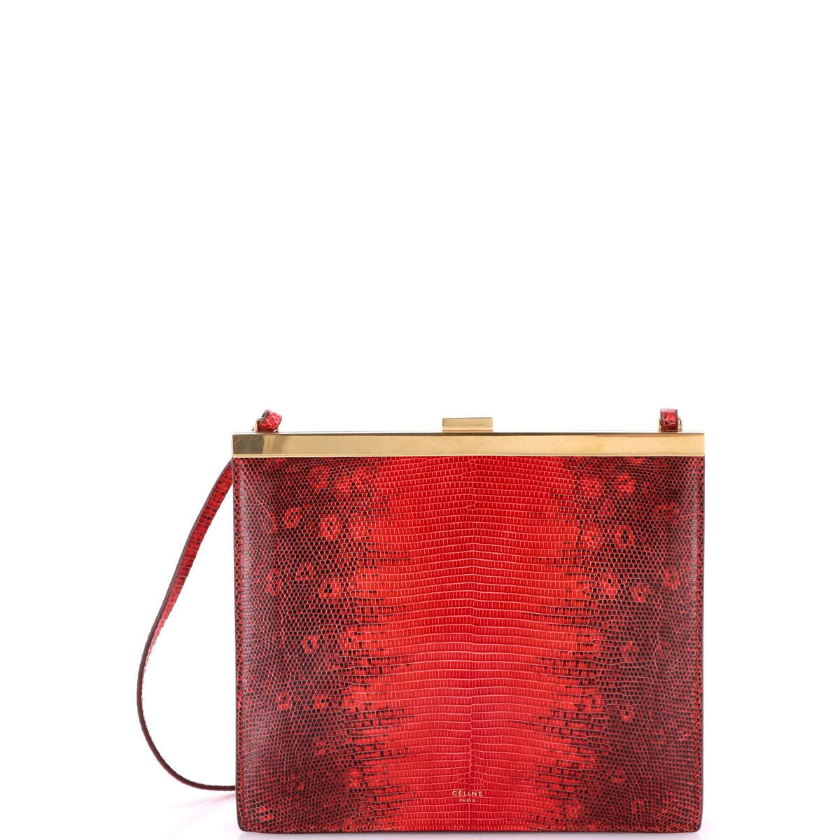 Celine CELINE Clasp Crossbody Bag Lizard Mini