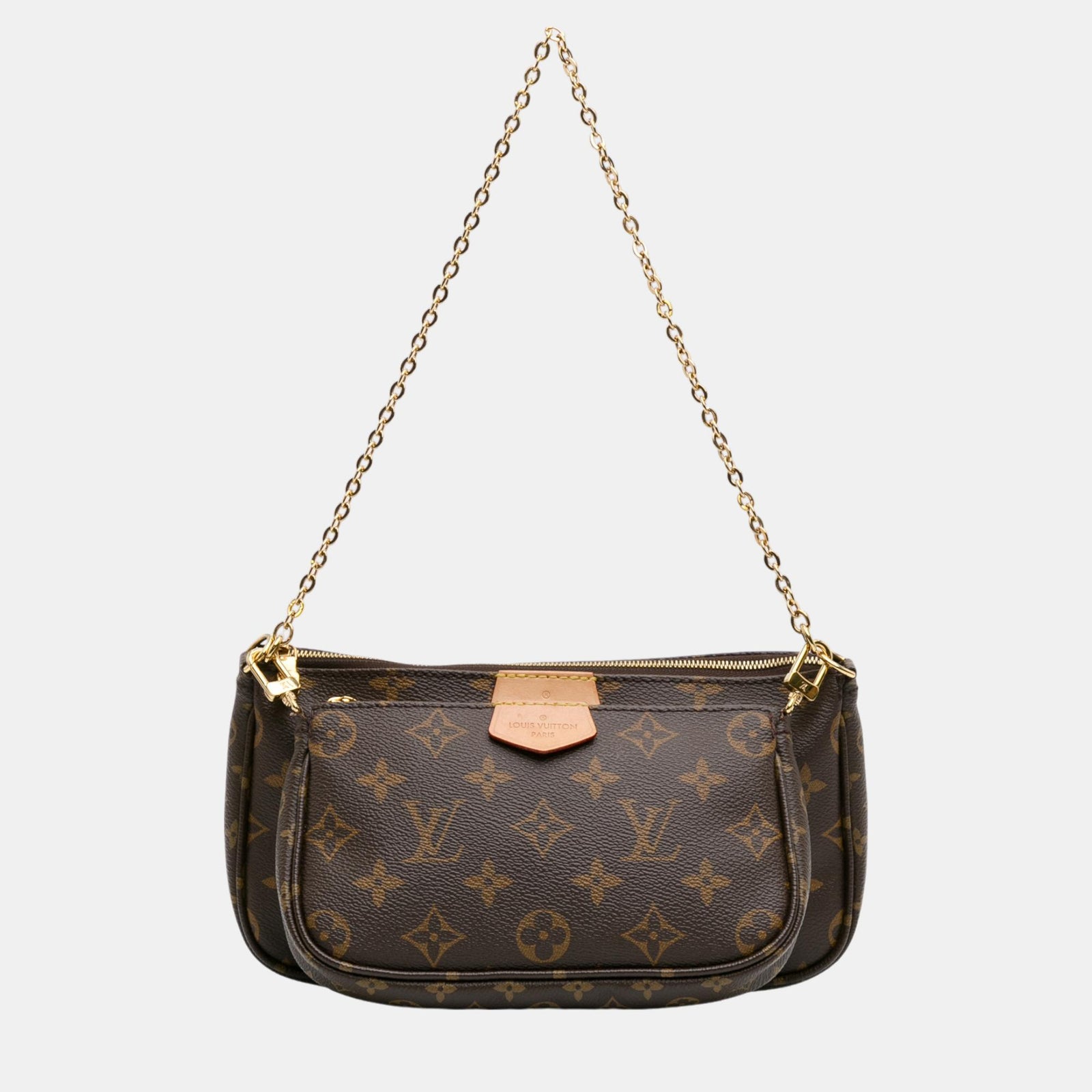 Louis Vuitton Braune Monogramm-Schultertasche aus Segeltuch mit mehreren Pochette-Accessoires