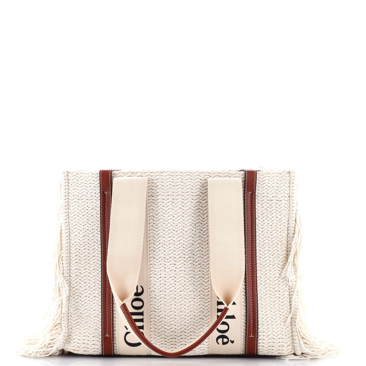Chloe CHLOE Woody Tote Fringe Wool Medium