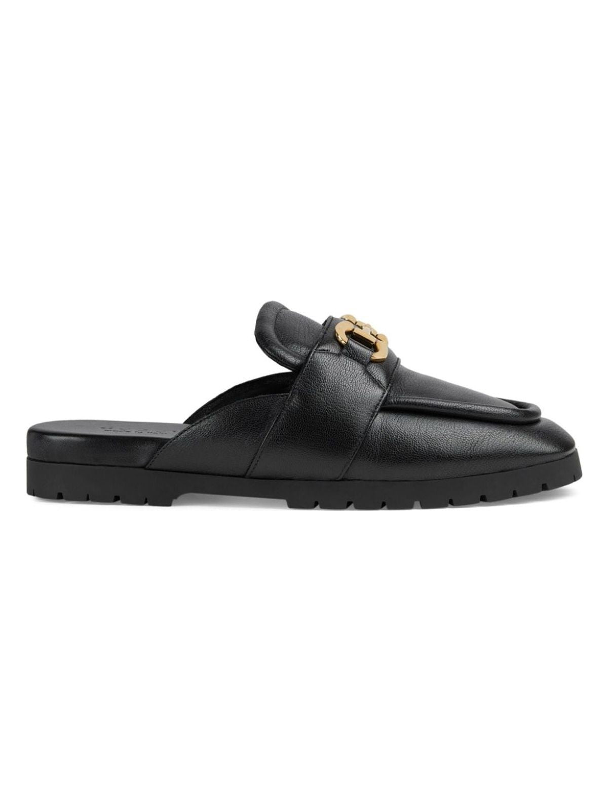 Gucci Men's Leather Slippers in Black | Size 7 | 771076AACAI1000