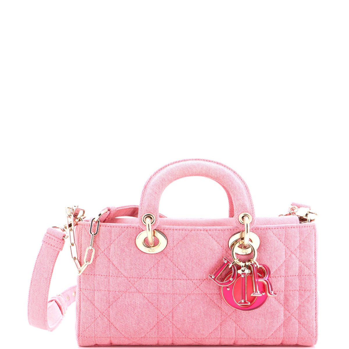 Christian Dior Lady D-Joy Bag Macrocannage Quilt Denim Medium