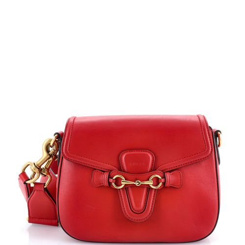 GUCCI Lady Web Shoulder Bag Leather Medium