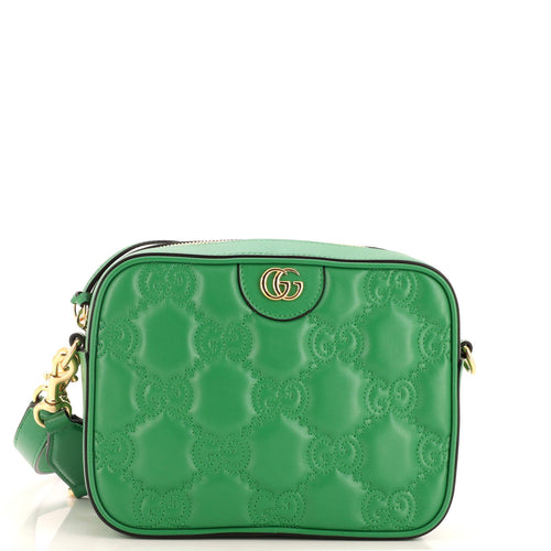 GUCCI Zip Camera Bag GG Matelasse Leather Small