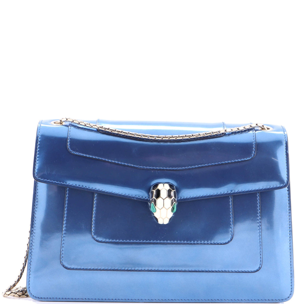 Bvlgari BVLGARI Serpenti Forever Shoulder Bag Metallic Leather Medium