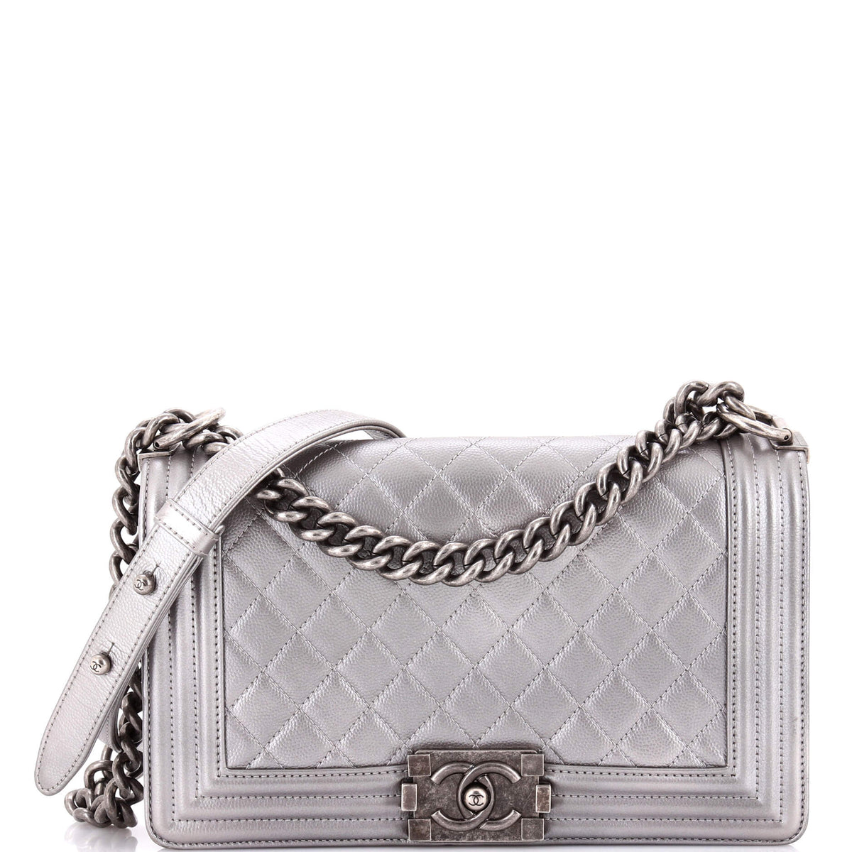Chanel CHANEL Boy Flap Bag Quilted Caviar Old Medium